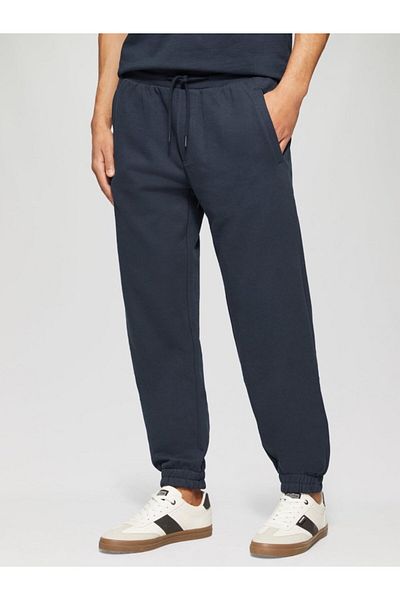 s.Oliver Pantaloni de trening Detroit din bumbac, talie medie, bărbătești, croială regulată, bleumarin închis, L