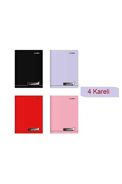 Çınar Çınar Im Smart A4 40 Yaprak Plastik Kapak Dikişli Defter Kareli 4 Adet