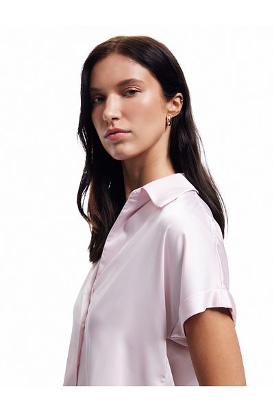 Koton Bürümcük Fabric Buttoned Classic Collar Short Sleeve Shirt
