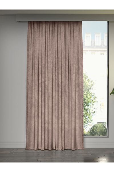FAVOLLİ Velvet Textured Powder - Island Background Curtain, Extrafor Drawstring Dream Series