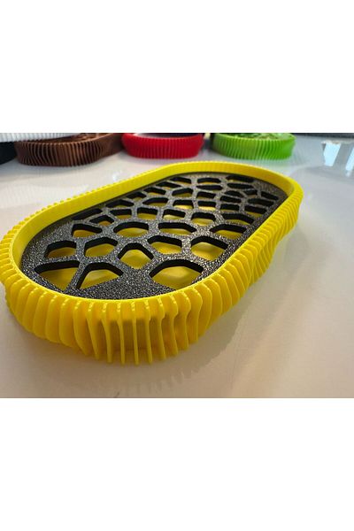 OEM 3D Soap Dish, Wave Model, Yellow / Black