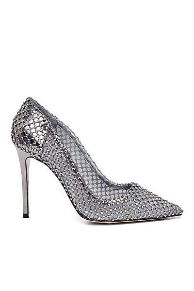 Sofia Baldi Flake Gray Textile Women's Stiletto & Evening Dress