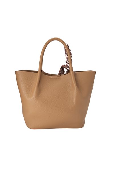 BATA Top Handle Bag With Scarf Detail Beige