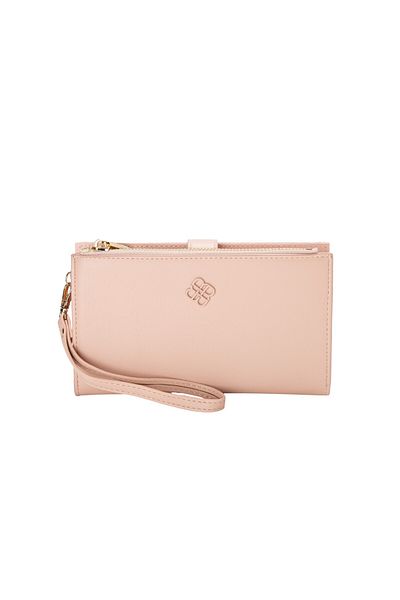 BATA Textured Wallet With Strap Pink
