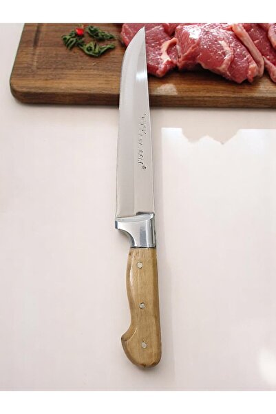 LazReis Sürmene Kurban Bıçağı No:3 Toplam 31 Cm, Ahşap Saplı Çelik Bıçak