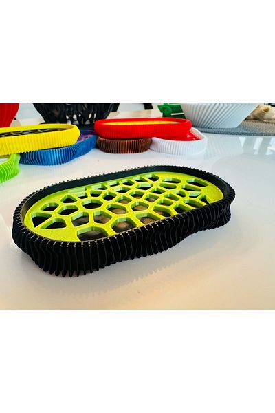 OEM 3D Soap Dish, Wave Model, Black / Lime