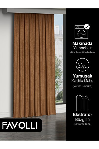 FAVOLLİ Фонова завеса с цвят на остров Кашу - Екстра за плисирана серия Dream