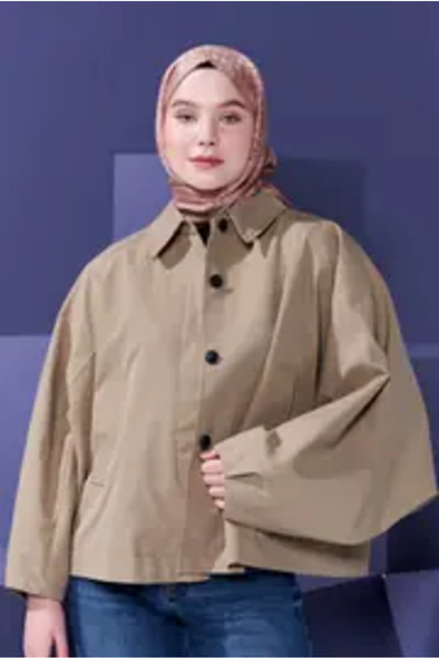 Modakaşmir Mini Goose Feet Pattern Nature Jacquard Mink Color Shawl