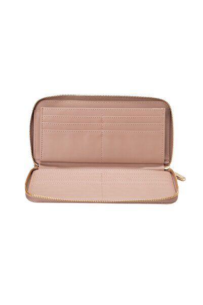 BATA Quilted Zipper Wallet Pink