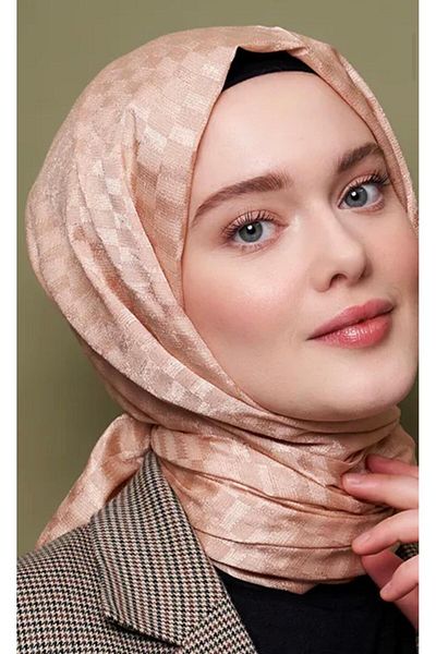 Modakaşmir Şal Jacquard Culoare Bej Nisip