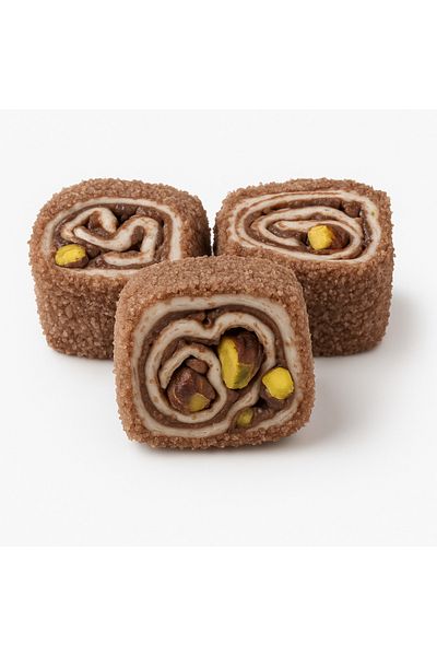 LoKSaN Turkish Delight with Pistachios in Cocoa-Covered Cocoa-Covered Pistachios 300 Gr (Pistachio Dream)