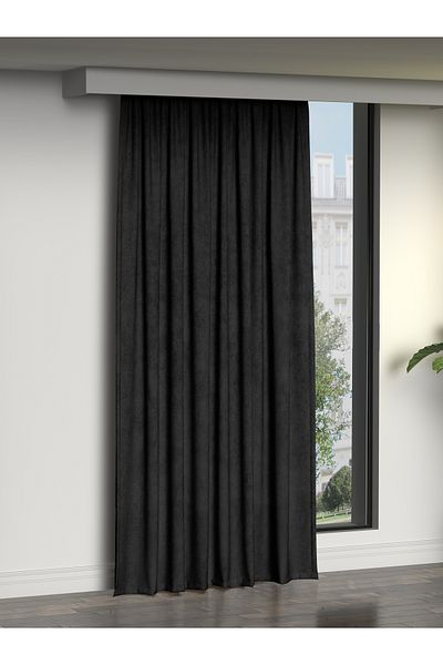 FAVOLLİ Cortina de fundal Black Island - Seria Vis - Snur texturat din catifea