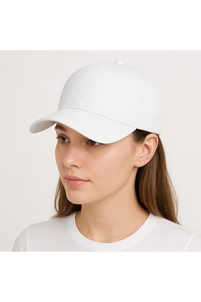 NO BRAND Plain White Cap – Adjustable Sports and Casual Cap