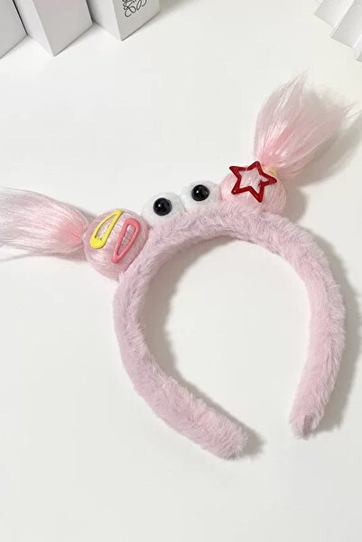 TAKIŞTIR Pembe Renk Canavar Figürlü Peluş Taç