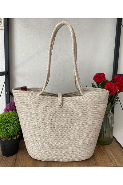 Metasupla Τσάντα παραλίας Straw Jute Look, Daily Bag