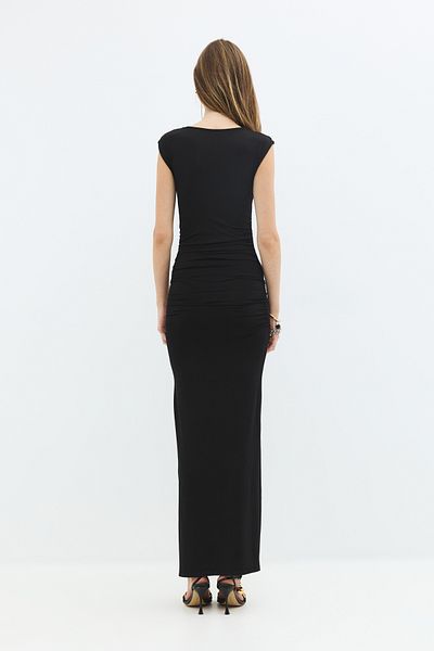 No Matter What Draped Stretch Fabric Long Dress
