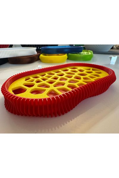 OEM 3D Soap Dish, Wave Model, Red / Yellow
