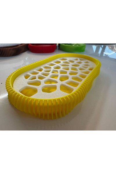 OEM 3D Soap Dish, Wave Model, Yellow / White