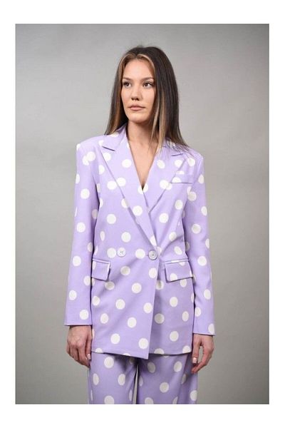 LUMİNA ROMA POLKA DOT SUIT JACKET M Lilac