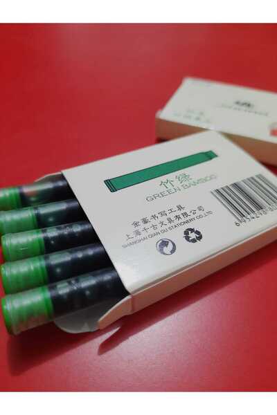 jinhao Dolma Kalem Kartuşu GREEN BAMBOO-BAMBU YEŞİLİ 5li Paket 619-65 Ve 80 K...