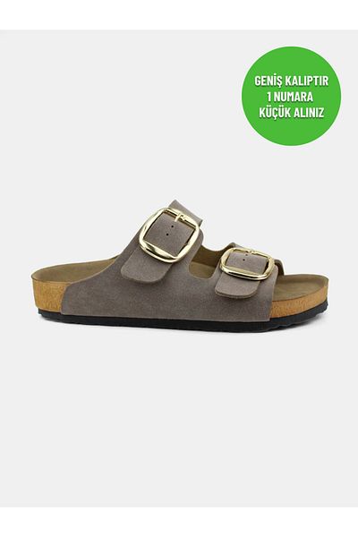 MAGGIO Women's Mink Double Buckle Slippers Comfortable