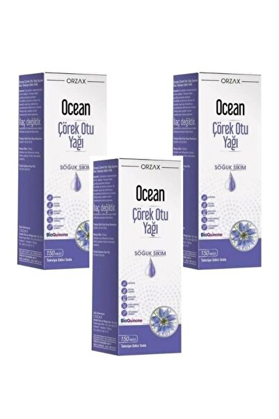 Ocean Çörek Otu Yağı Soğuk Sıkım 150 ml 3 Adet