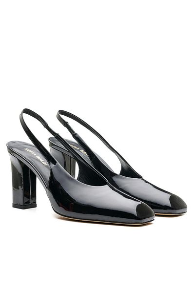 Sofia Baldi Aclen Black Patent Leather Women's Thick Heel