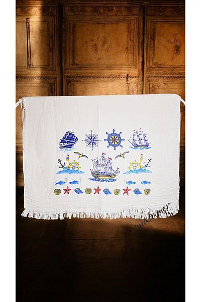 miatamer Πετσέτα παραλίας Muslin Peshtemal 100% βαμβακερή μαλακή, φυσική, μεγάλο μέγεθος (180*100 CM)