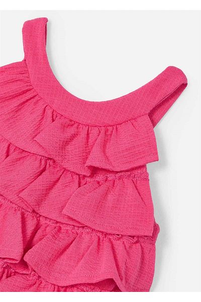 MAYORAL Girl's Ruffled Short Jumpsuit Pink 3876