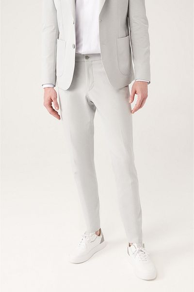 Avva Graue Bi-Stretch-Chinohose für Herren mit Seitentaschen A31y3204