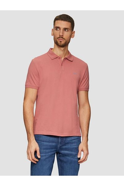 s.Oliver Men's Polo Shirt, Cotton, Regular Fit, Logo, Dusty Pink, 2xl