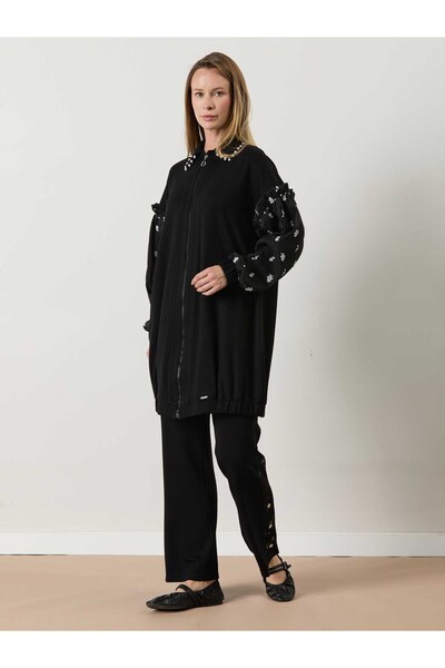 MELIDIA A30205 Aguaje Yakası Taş Detaylı Kap