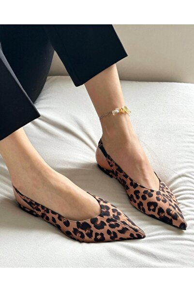 Zuum Leraya Sivri Burunlu Kadın Babet - Leopar