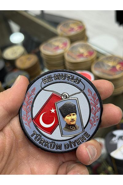 KOMANDO PAZARI 3 DIMENSIUNI (3D) PATCH ARMĂ ATATURK CU LEMN DE SPATE (PEÇ)