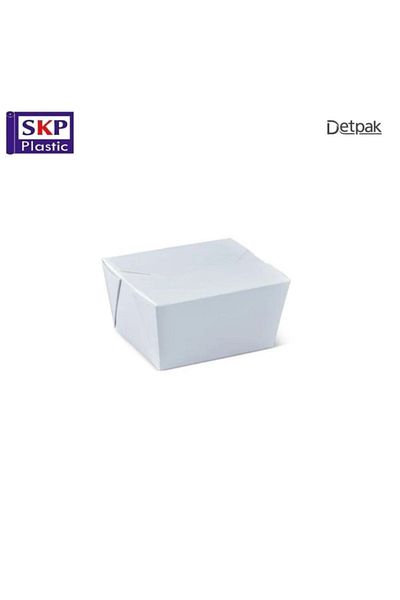 SKP Plastic White Paper Boxes with Lock Lid No. 1 Noodles (25 Pack)