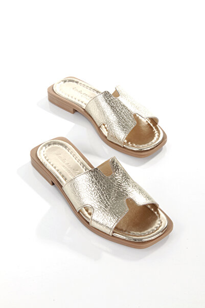 ARTI ARTI AYAKKABI MİA028-1022 Γνήσιο δέρμα Γυναικείες Παντόφλες Καθημερινής-Γάμου-Αναψυχής-ΧΡΥΣΕΣ διακοπών