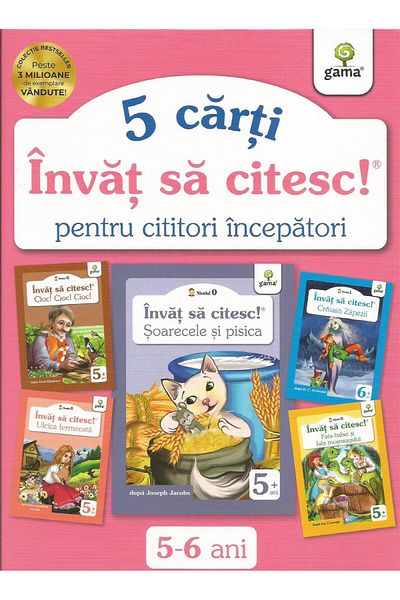 Editura Gama Pachet Invat sa citesc! Nivelul 0. 5 carti interactive pentru cititorii incepatori III