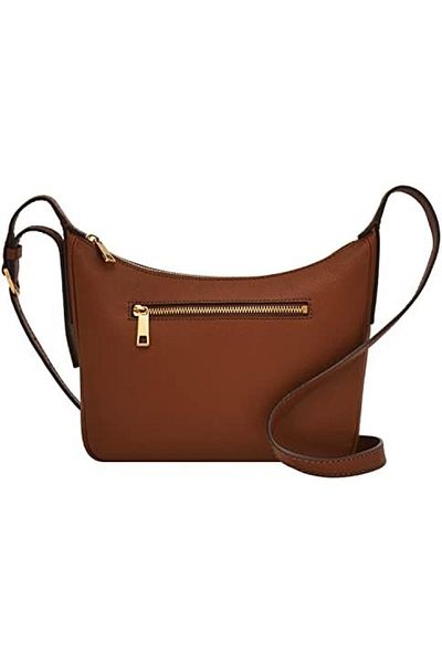 Fossil Women's Cecilia Leather Small Crossbody Purse Handbag, Medium Brown