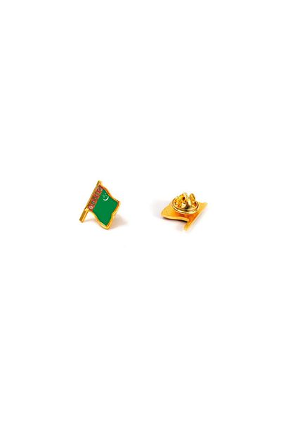 Arhi Design Turkmenistan flag pin badge, 2 pieces