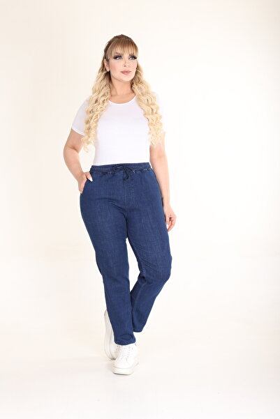 Era Lisa Blue Elastic Waist Comfortable Fit Plus Size Women's Jeans