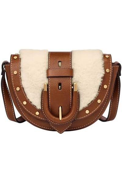 Fossil Women's Harwell Leather Small Flap Crossbody Purse Handbag for Women
