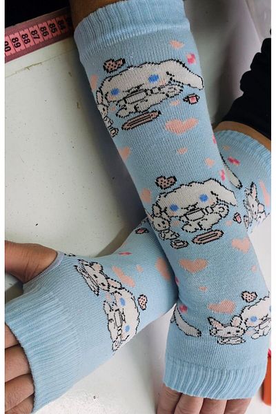 İYİ MODA Kuromi Heart Gloves Oversleeves |   Best Friends Kuromi Melody Cinnamoroll Gift Gloves