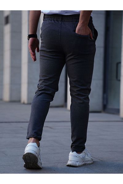 EXSPORT Men's Side Pocket Elastic Waist Lace-up Belt Double Leg Relaxed Fit Relaxed Cut Jogger Pants