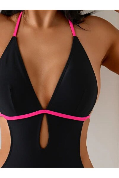 TRAJE DEN Black One Piece Swimsuit Women's Mayokini