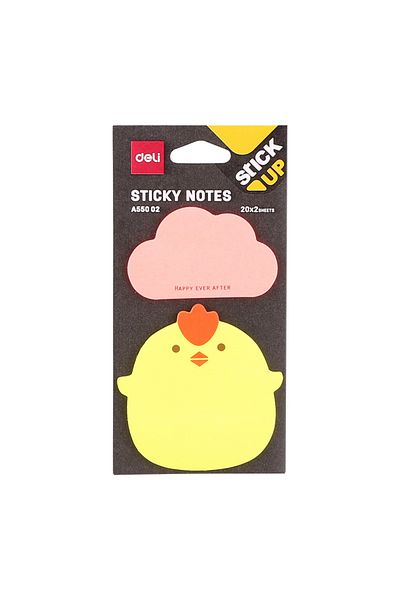 Deli Notițe autoadezive cu animale 76*76mm 2*20 coli Deli