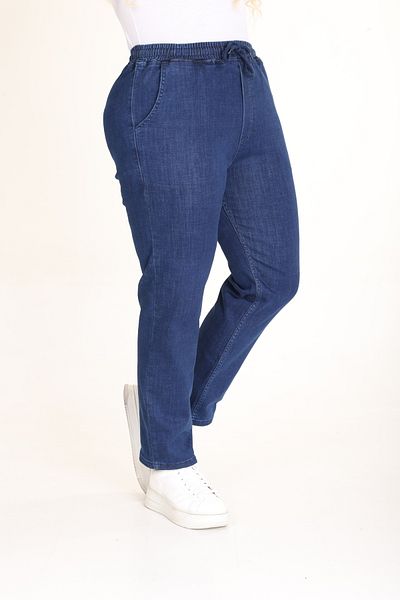 Era Lisa Blue Elastic Waist Comfortable Fit Plus Size Women's Jeans
