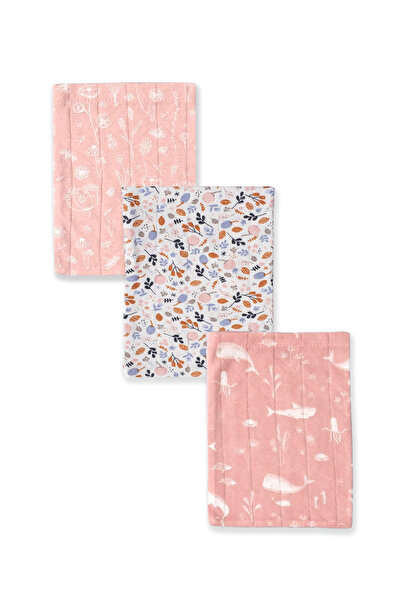 Boumini Bebek 3'lü Çiçek Desenli Kese Pembe