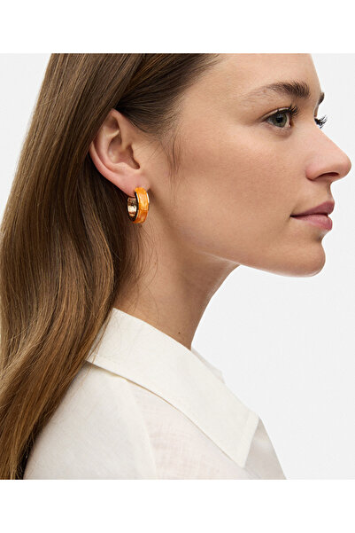 İpekyol Kontrast akrilik taşlı halka küpe