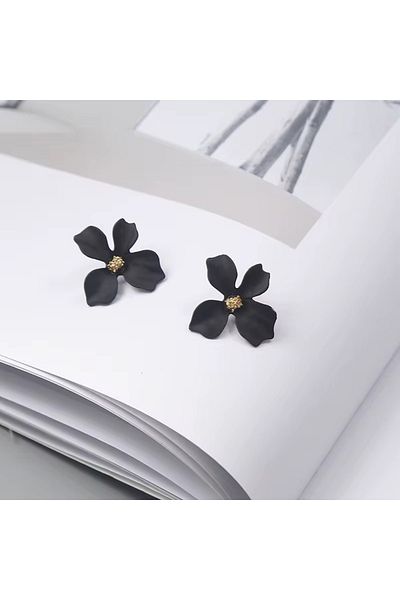 Siya Silver Silicone Coating Colorful Flower Earrings
