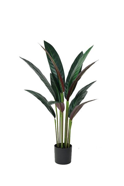 DRAMA HOME Artificial Banana Tree in a Green/Black Pot, 85cm